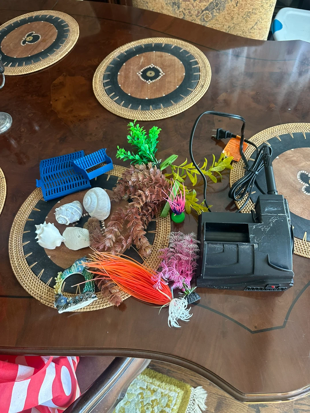 Aquarium Filter and Decor Set