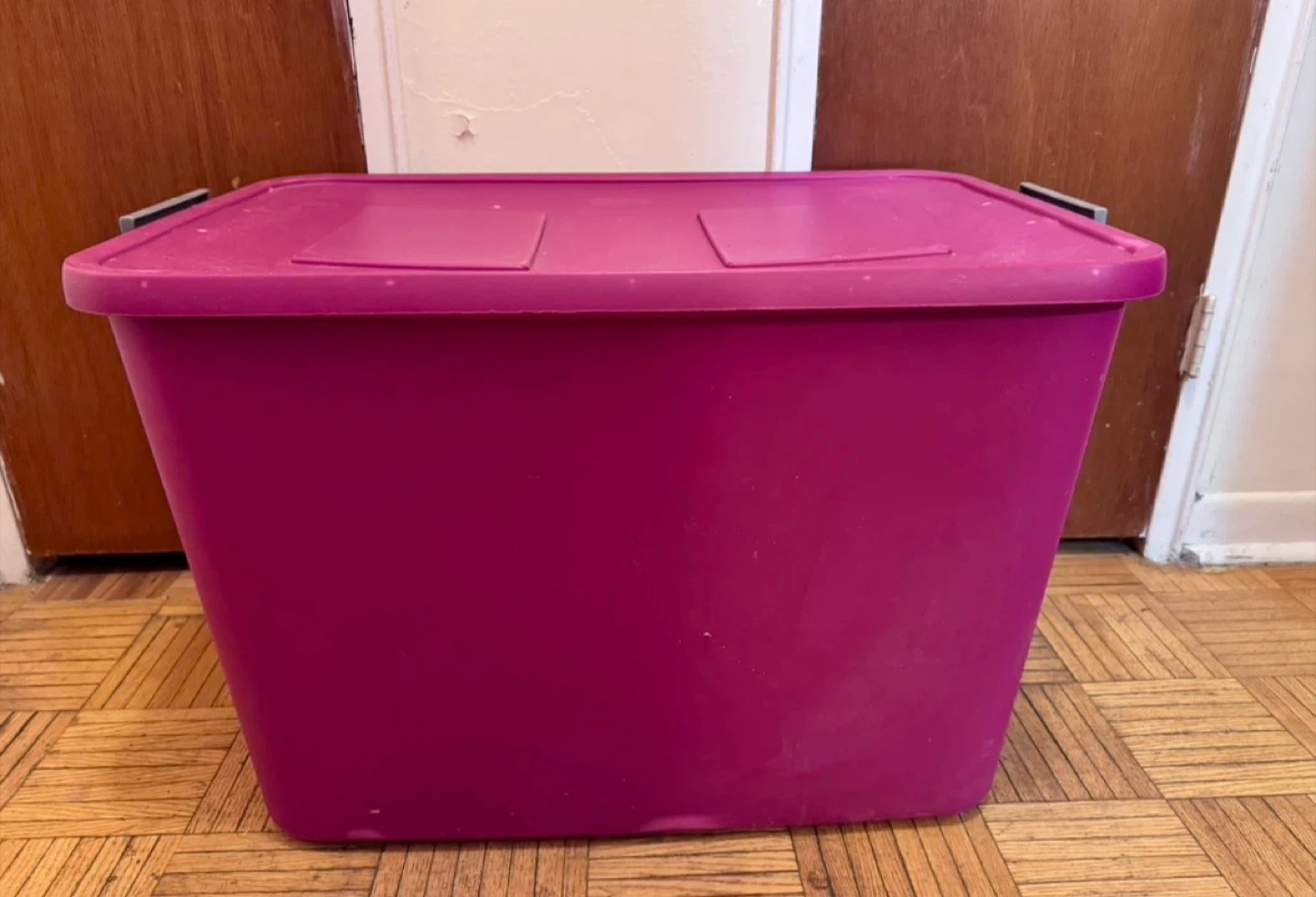 Pink Storage Bin with Lid