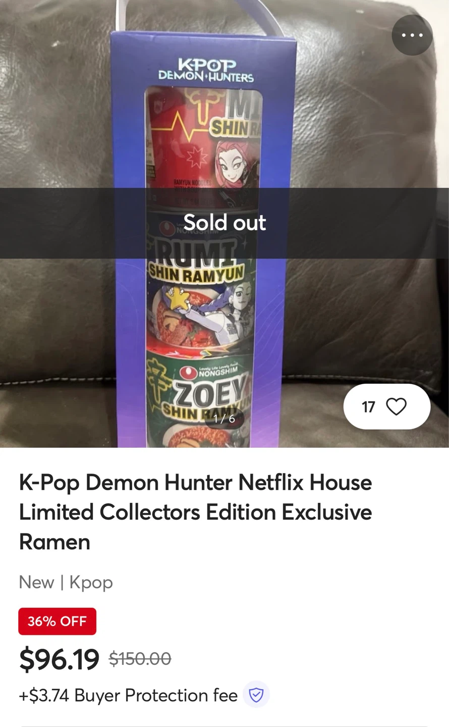 Exclusive Netflix House KPOP Demon Hunters Shin Ramyun 3 Pack - photo 4