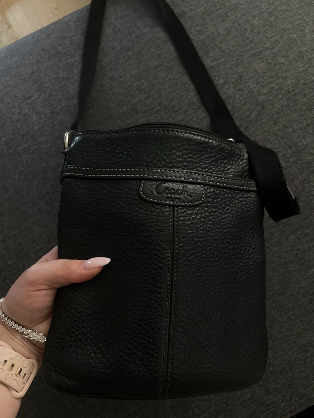 Coach Black Pebble Leather Crossbody Bag - photo 3