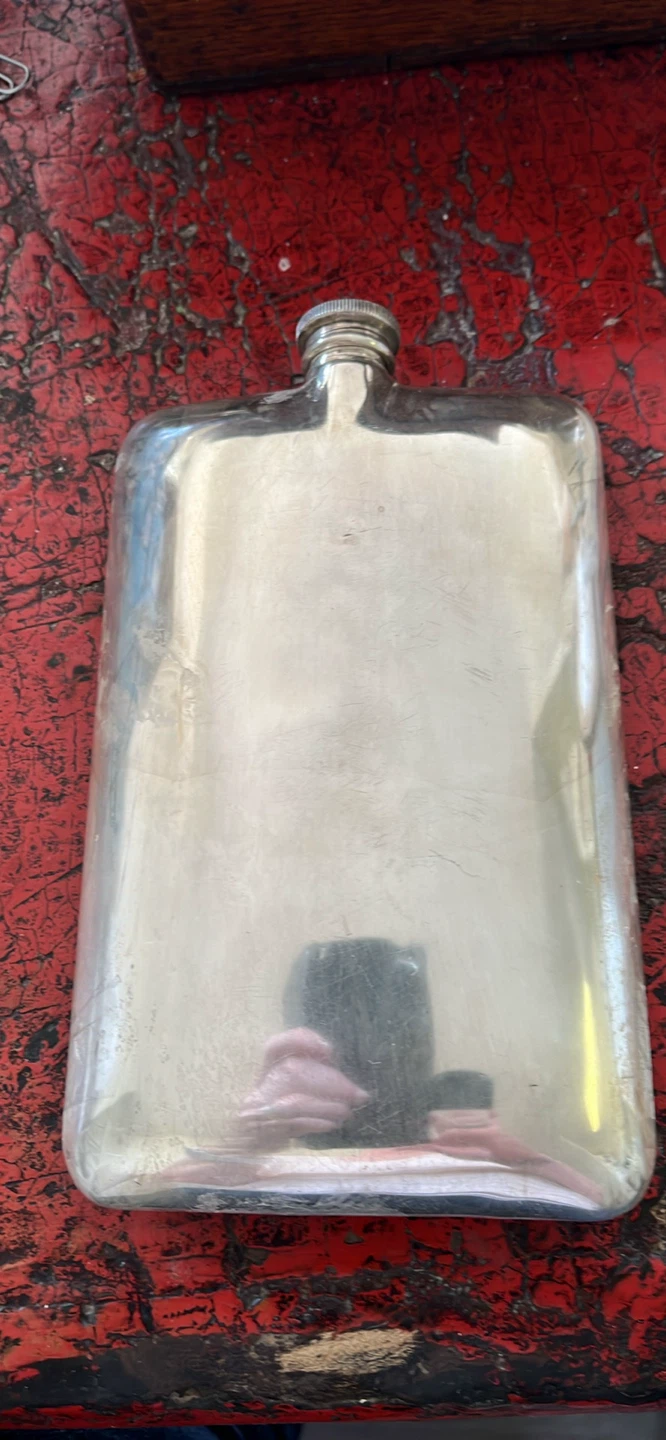 Vintage Silver plated copper Flask