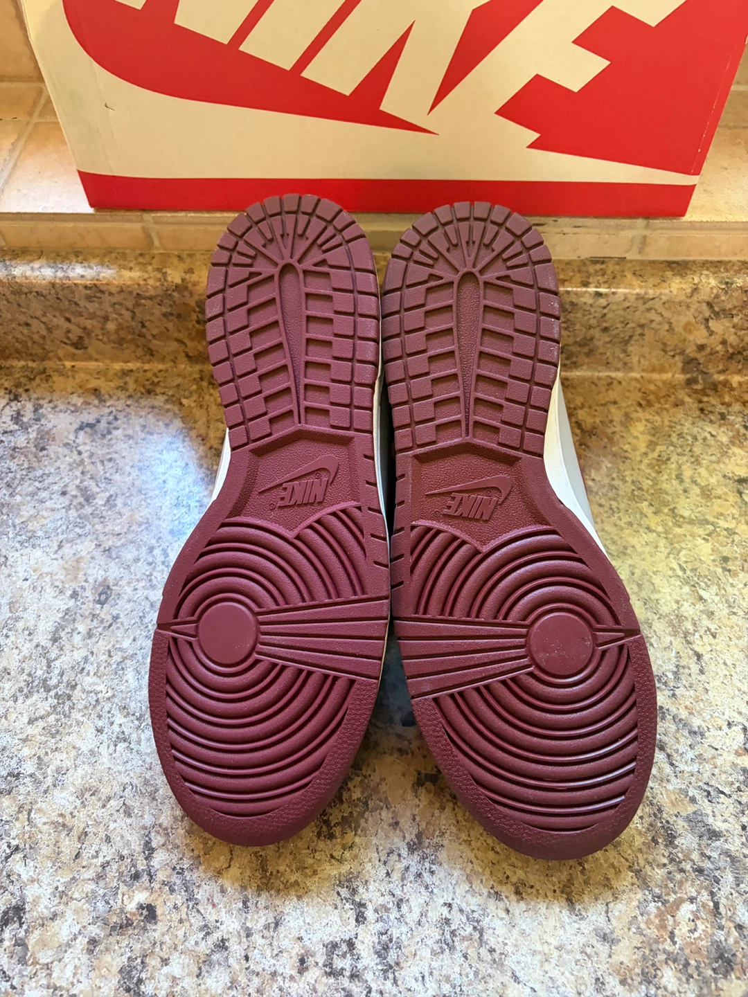 Nike Dunk High Burgundy Grey Sneakers - photo 5