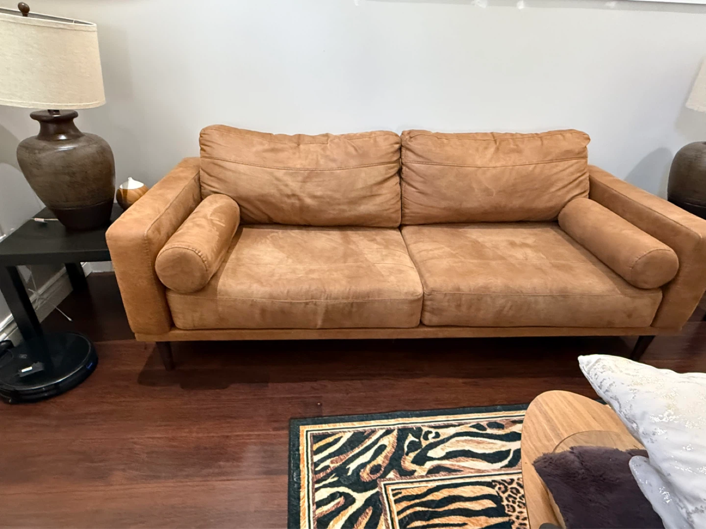 Caramel Suede Ashley by design Loveseat and sofa