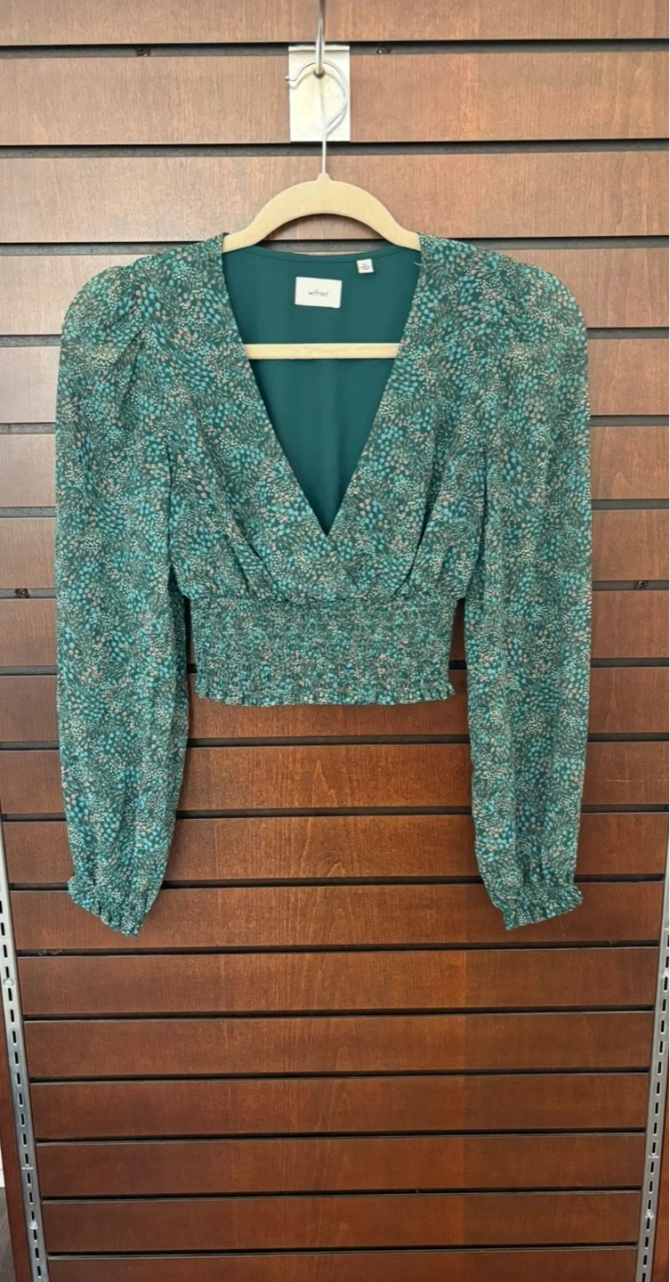 Wilfred Wistful Blouse Green Floral - Sz XS