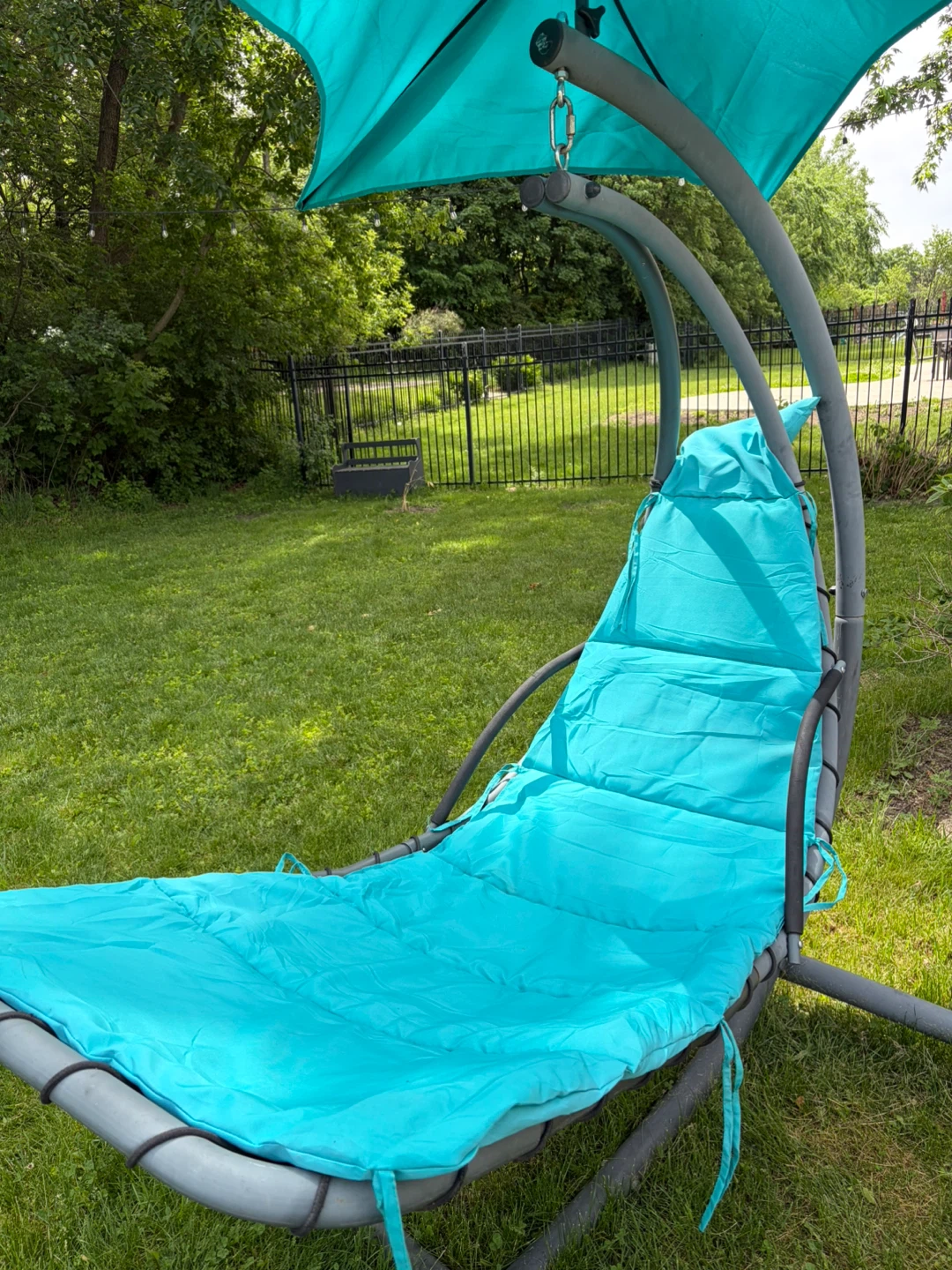 Teal Hammock Swing Chair with Canopy