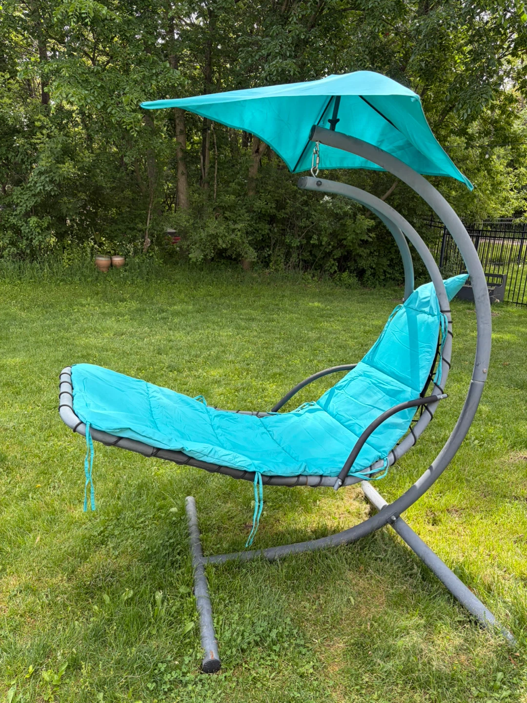 Teal Hammock Swing Chair with Canopy - photo 3
