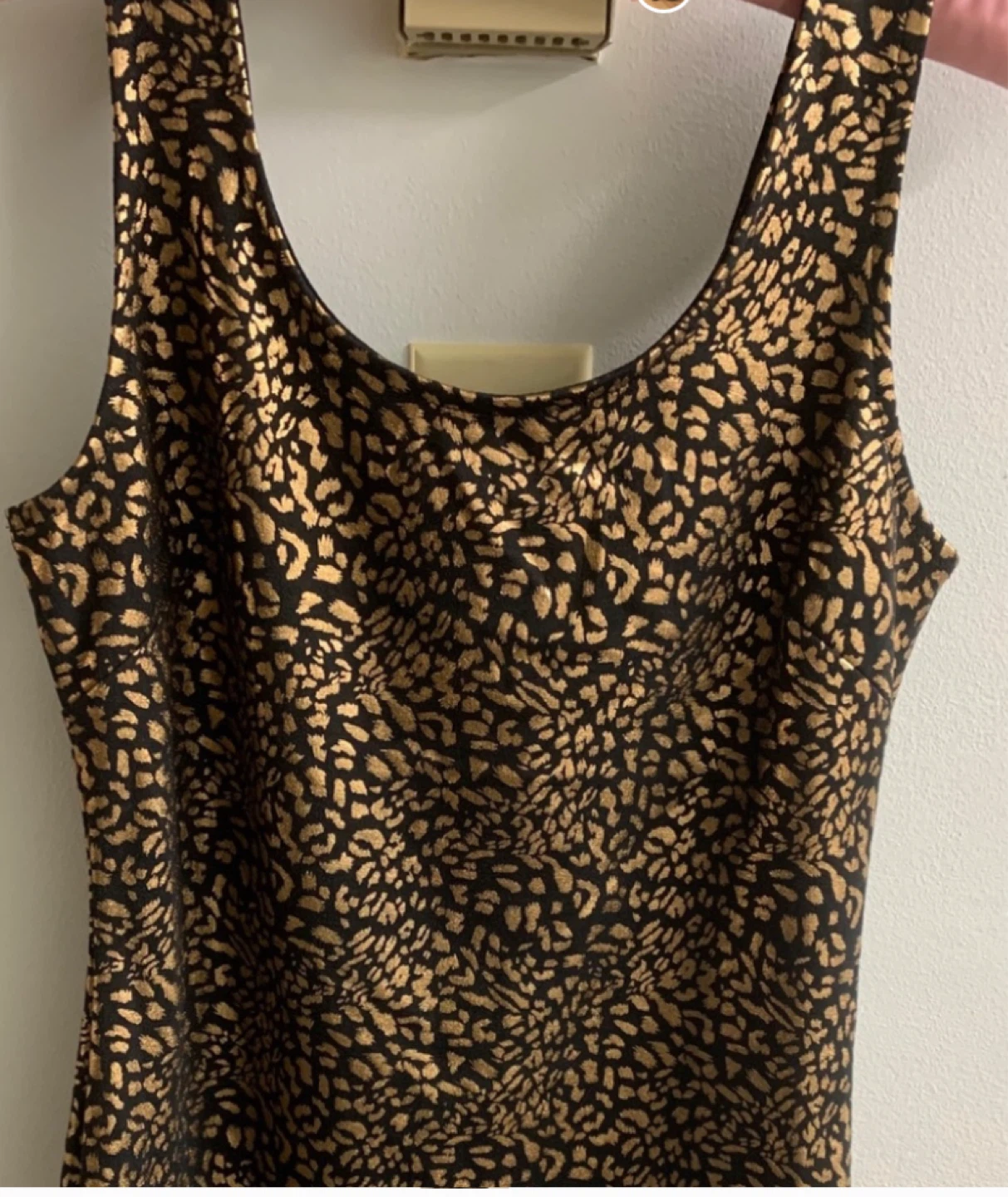 Black and Gold Leopard Print Sleeveless Dress with Zipper - photo 2