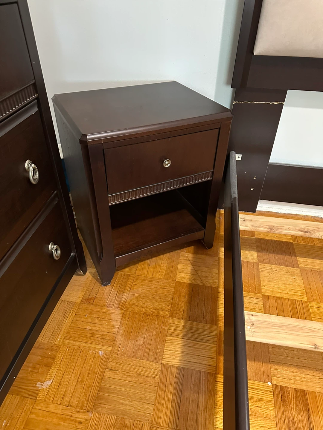 Dark Brown Bedroom Set - Dresser, Mirror, Nightstand, Bed Frame - photo 3