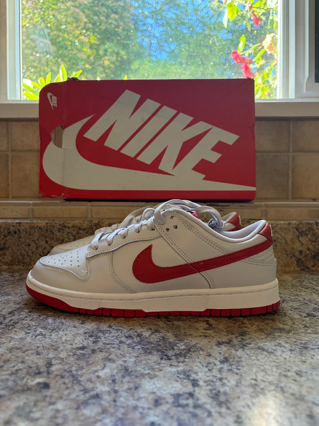 Nike Dunk Low Grey Red Sneakers - photo 3