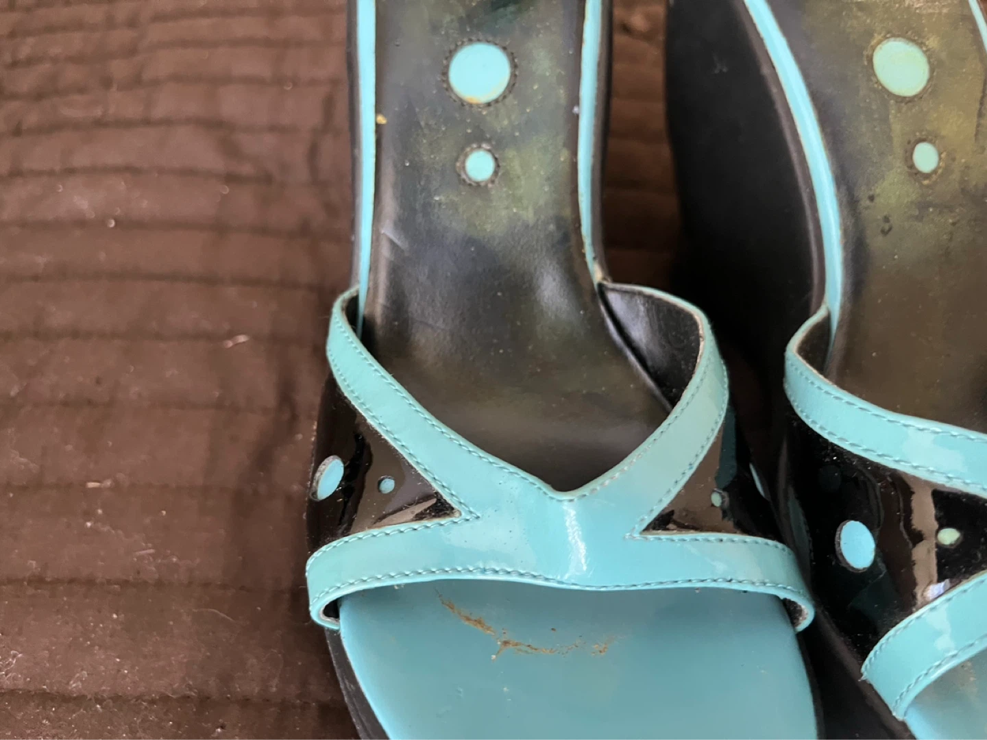 Guess by Marciano Teal & Black Wedge Sandals - photo 3