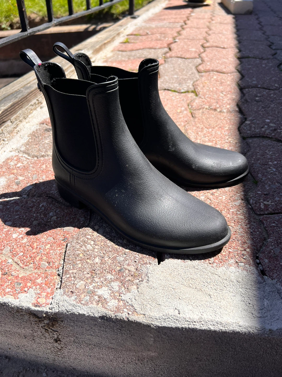 Black Ankle Rain Boots 8.5 - photo 2
