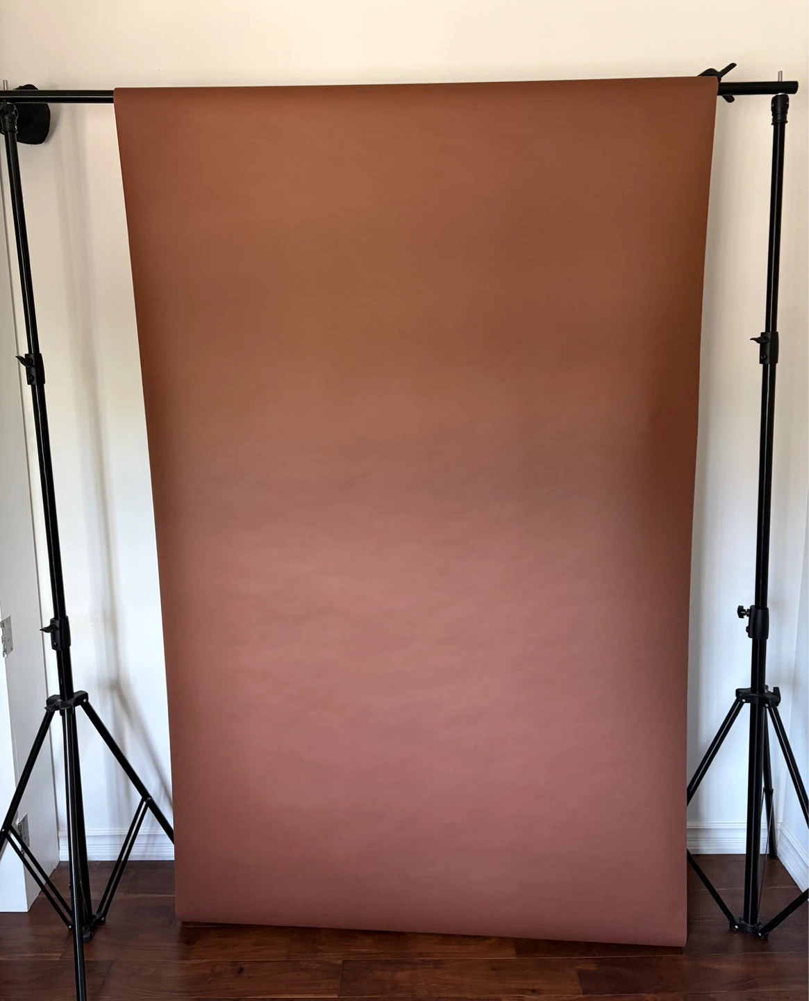 Photography Backdrop Stand Kit with Brown and White Paper Rolls