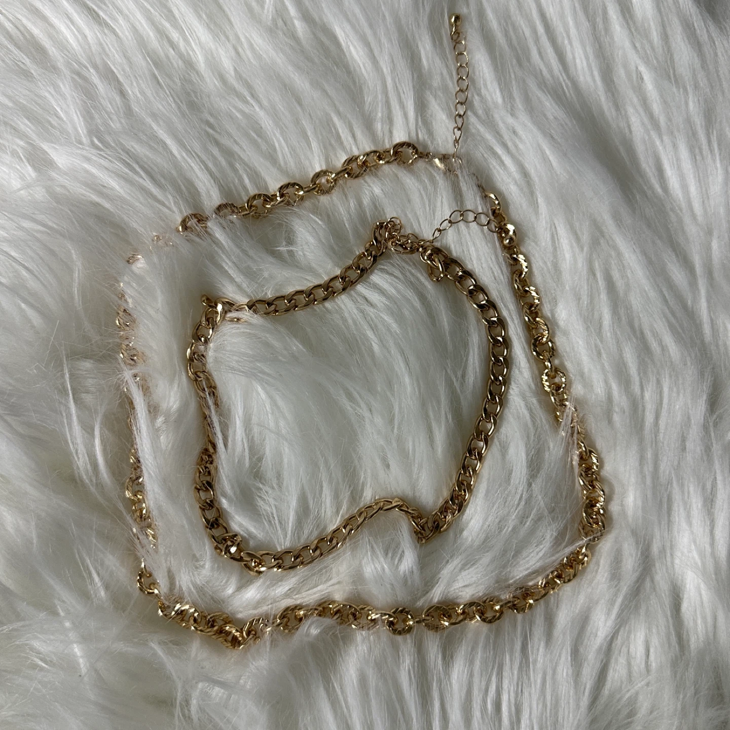 Gold coloured chain necklace
