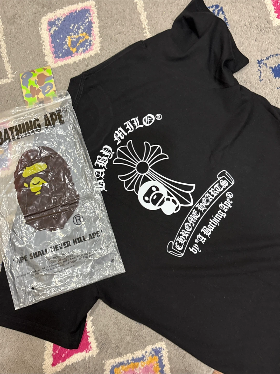 BAPE x Chrome Hearts T-Shirt - Black - Medium - photo 4