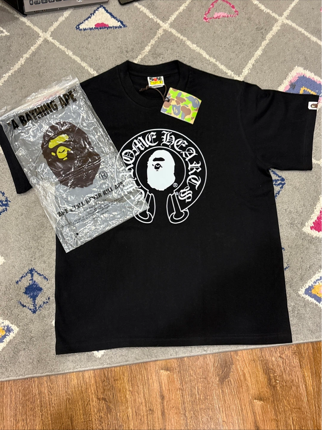 BAPE x Chrome Hearts T-Shirt - Black - Medium
