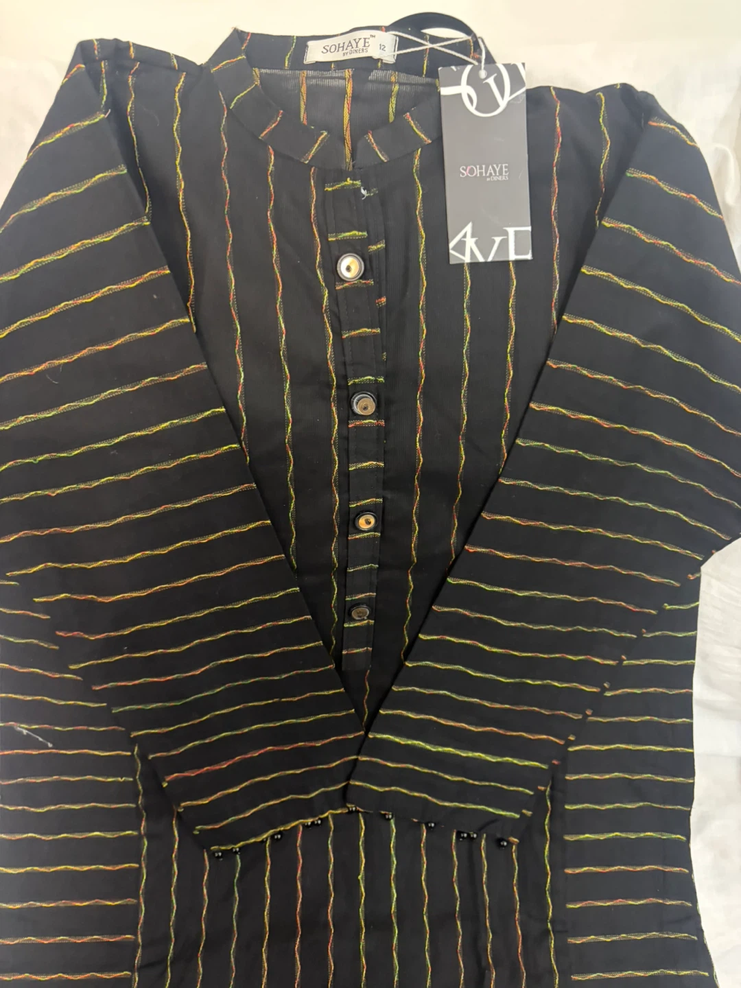 Black Striped Kurti - Size 12 - photo 2
