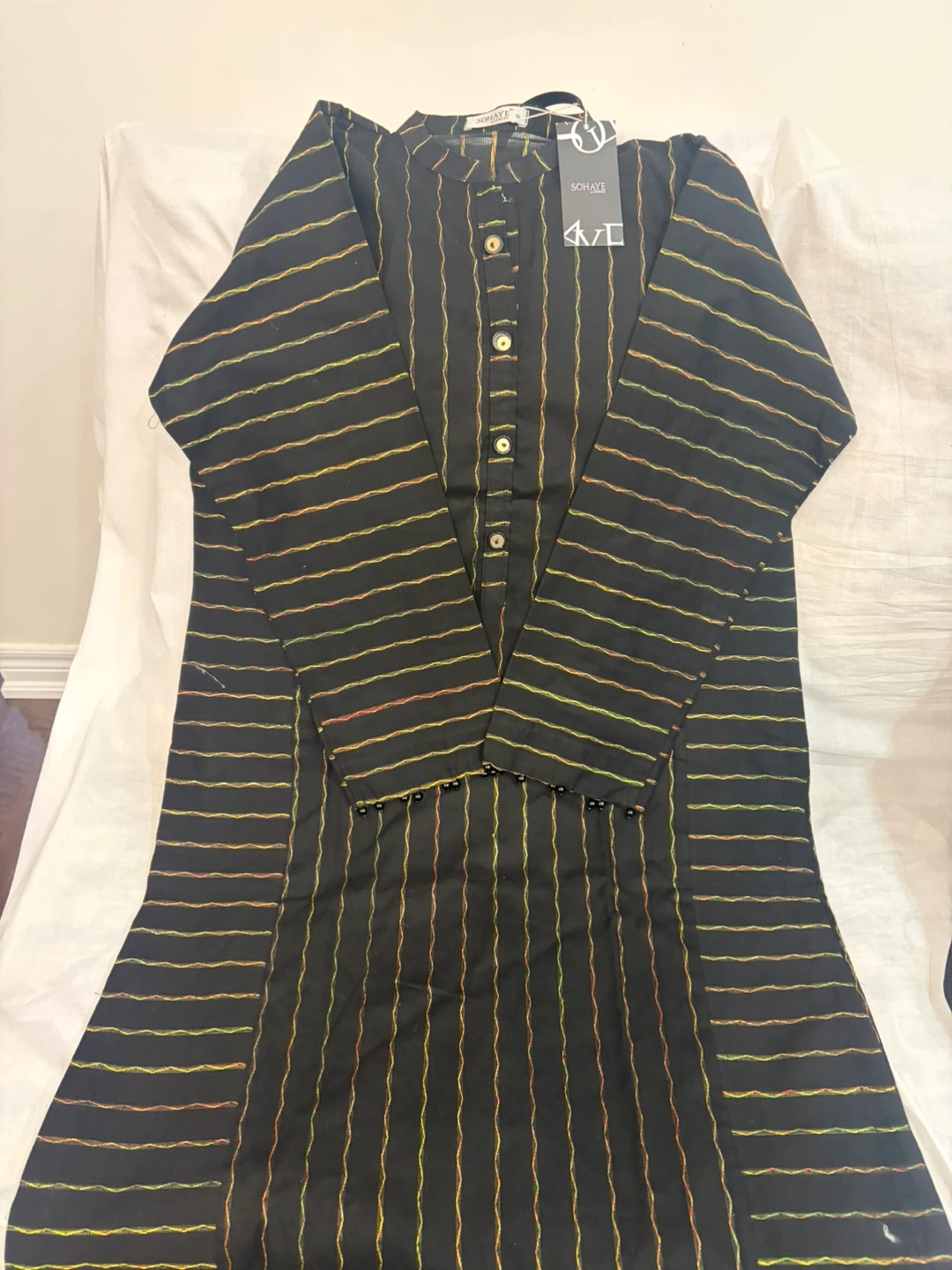 Black Striped Kurti - Size 12