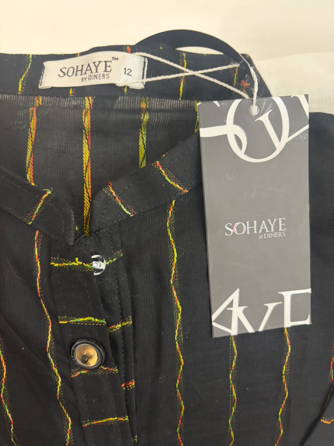 Black Striped Kurti - Size 12 - photo 3
