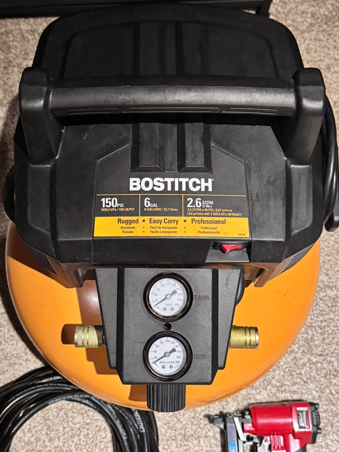 Bostitch Air Compressor and Brad Nailer Kit 6-Gal 0.8 HP - photo 2