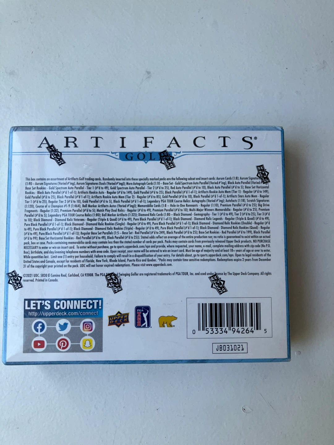 2021 Upper Deck Artifacts Golf  Box - photo 2