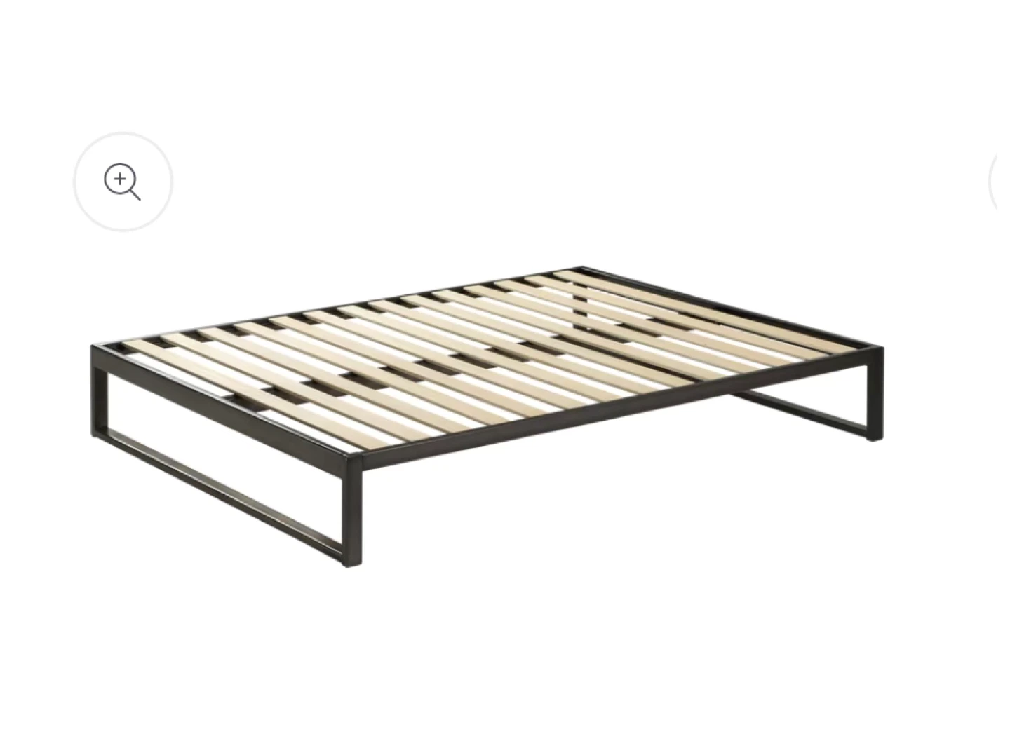 Metal Bed Frame with Wooden Slats