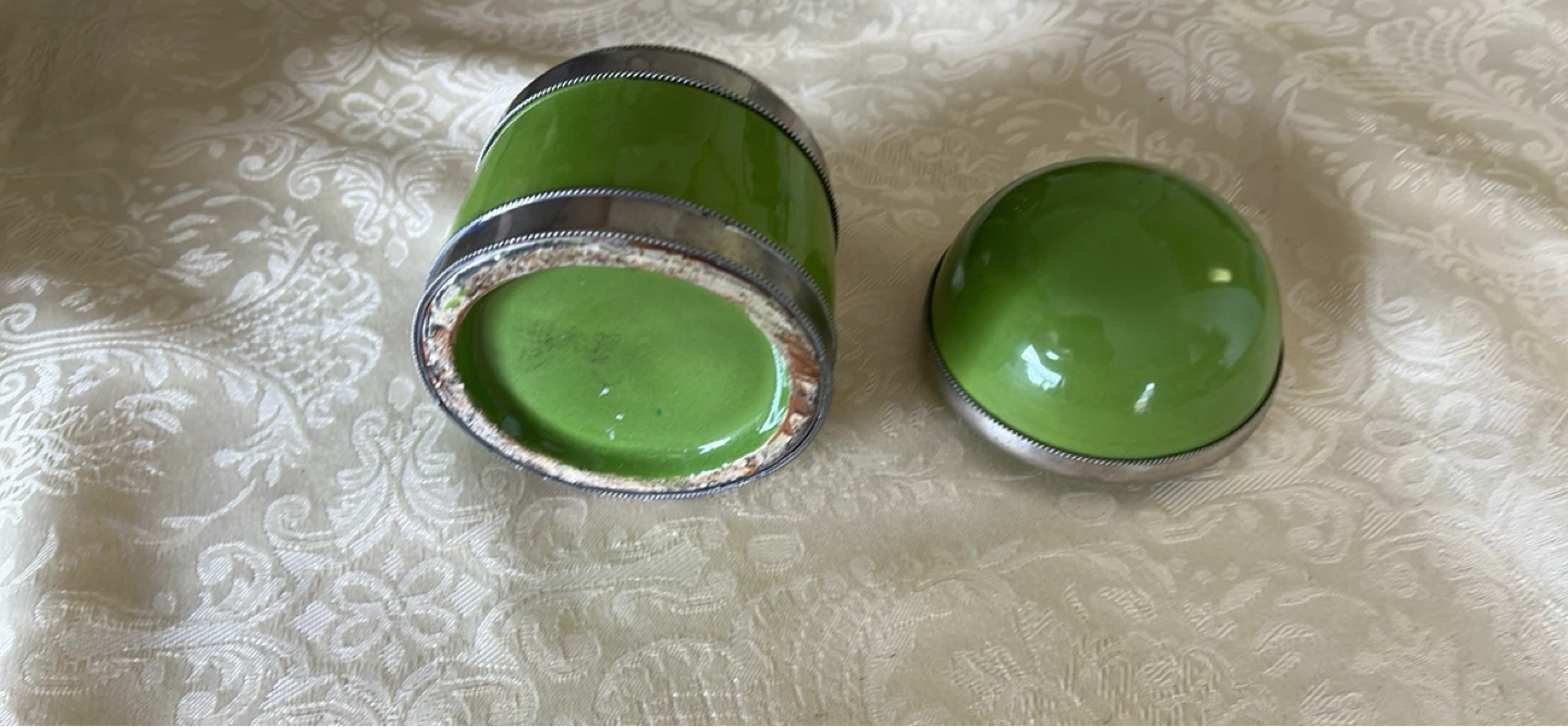 Ceramic Trinket Box with Silver Accents - photo 3