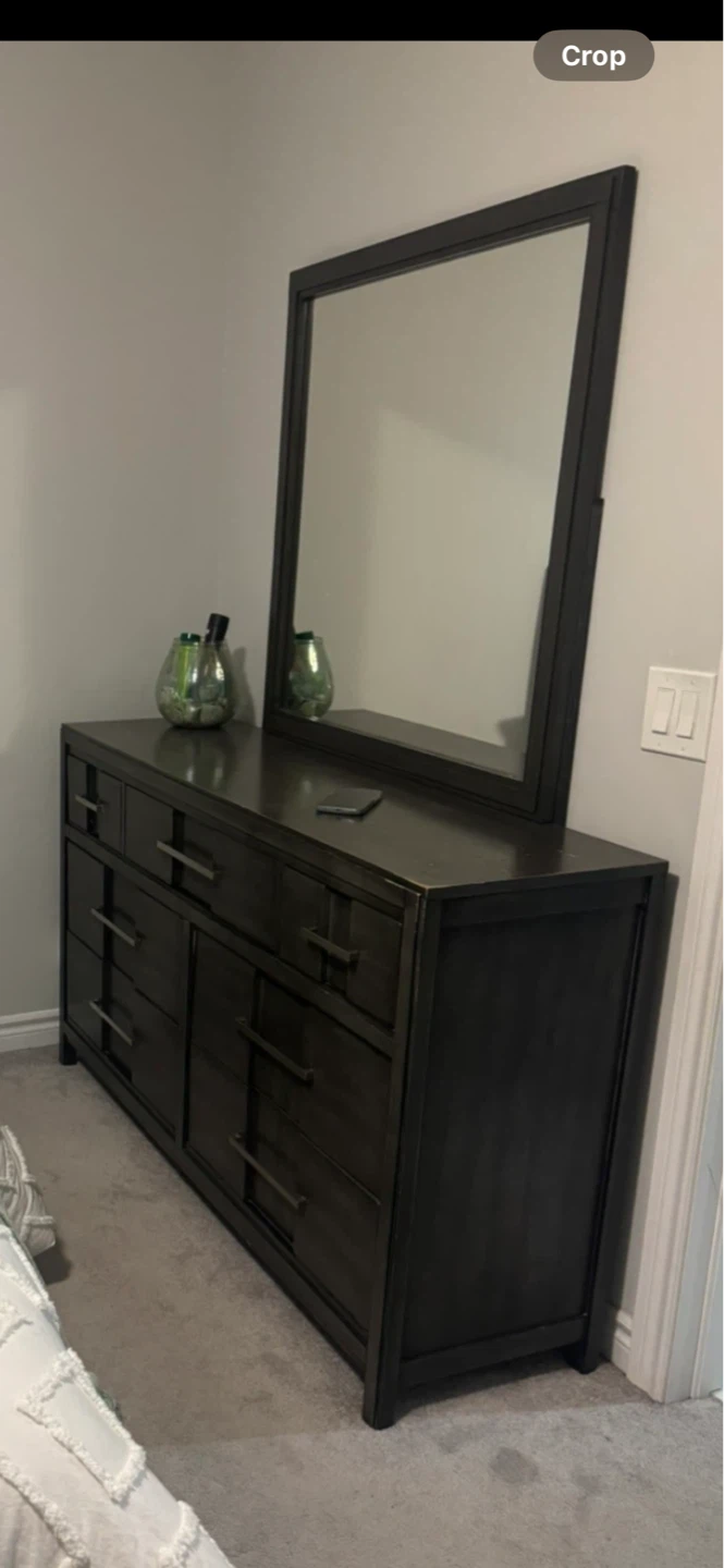 Dark Wood Dresser with Mirror
