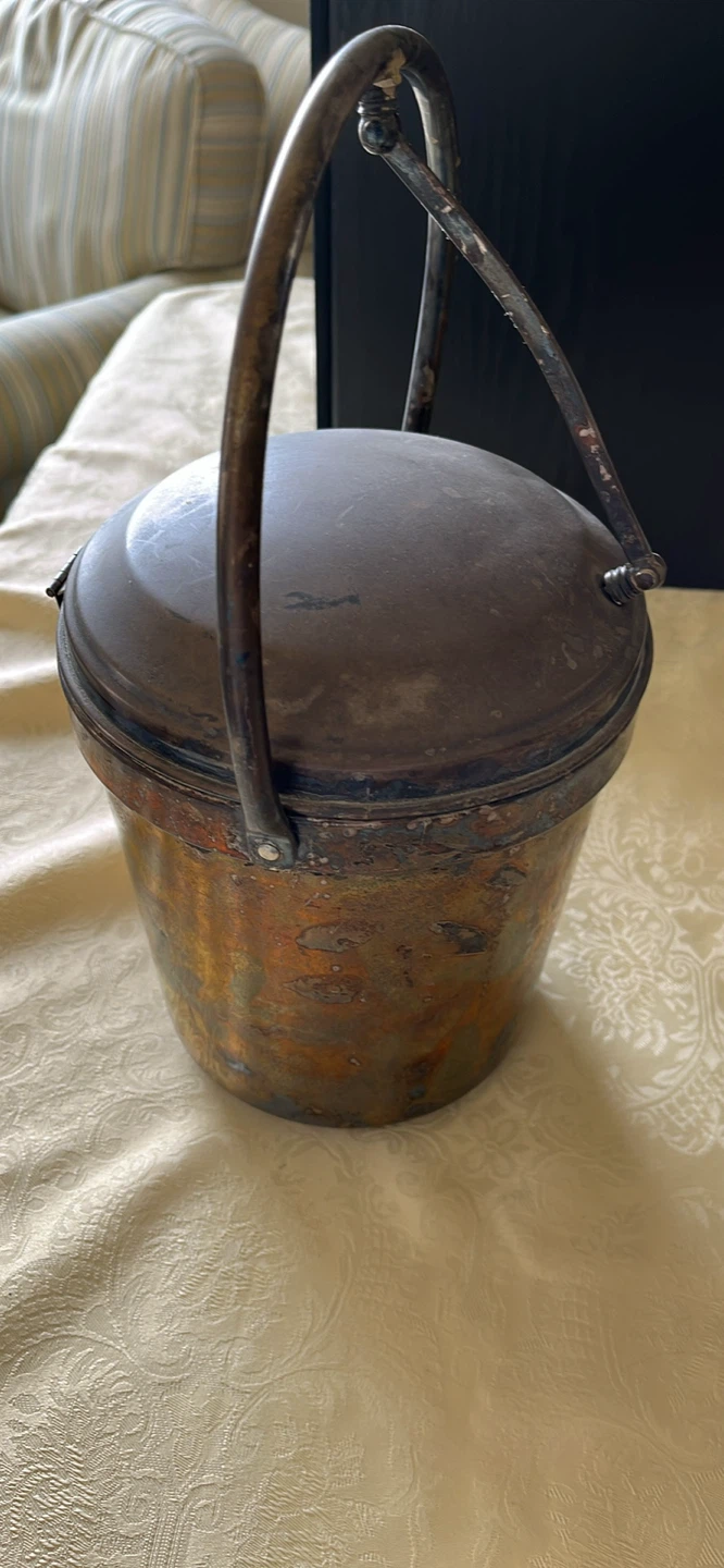Vintage silver plated Ice Bucket with Handle - photo 2