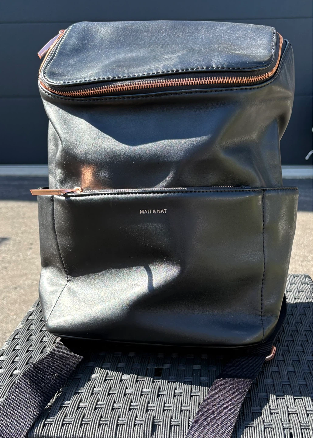 Matt & Nat Black Faux Leather Backpack