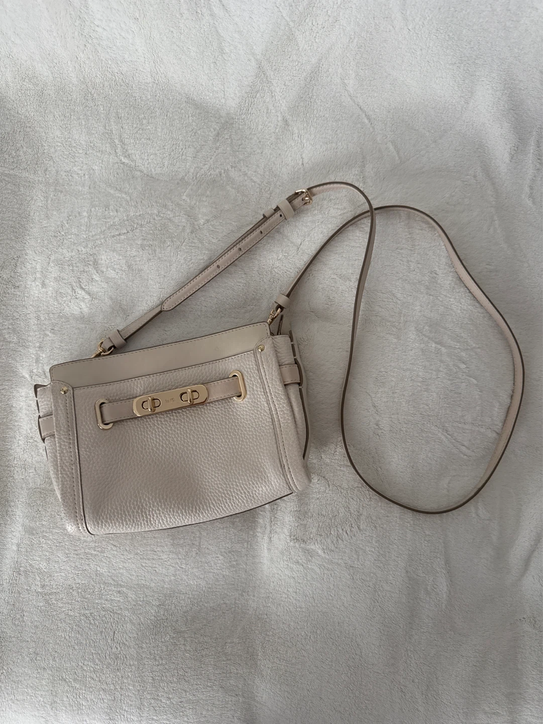 Coach Pebble Leather Crossbody Bag - Light Beige