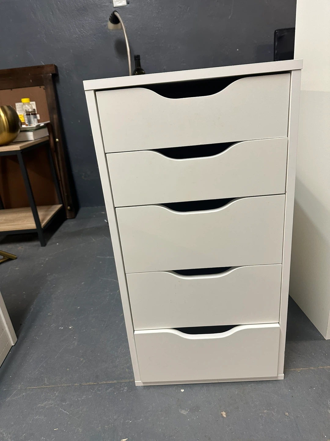 White 5-Drawer Alex Unit and Bookshelf - photo 2
