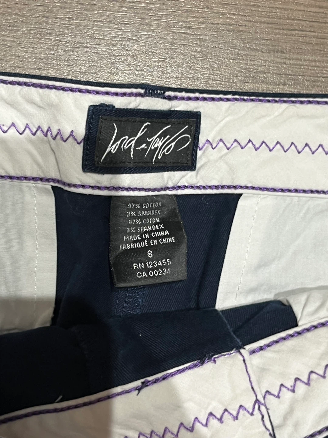 Lord & Taylor Navy Chino Shorts Size 8 - photo 3