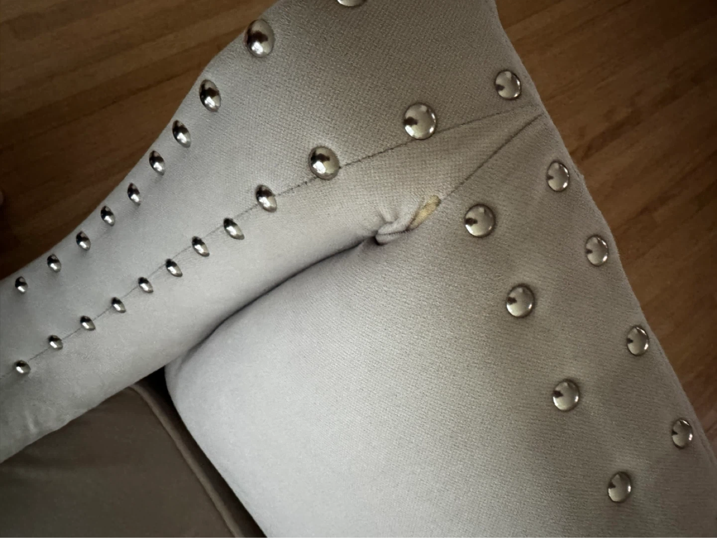 Set of 2 Upholstered Accent Chairs with Stud Details - photo 4