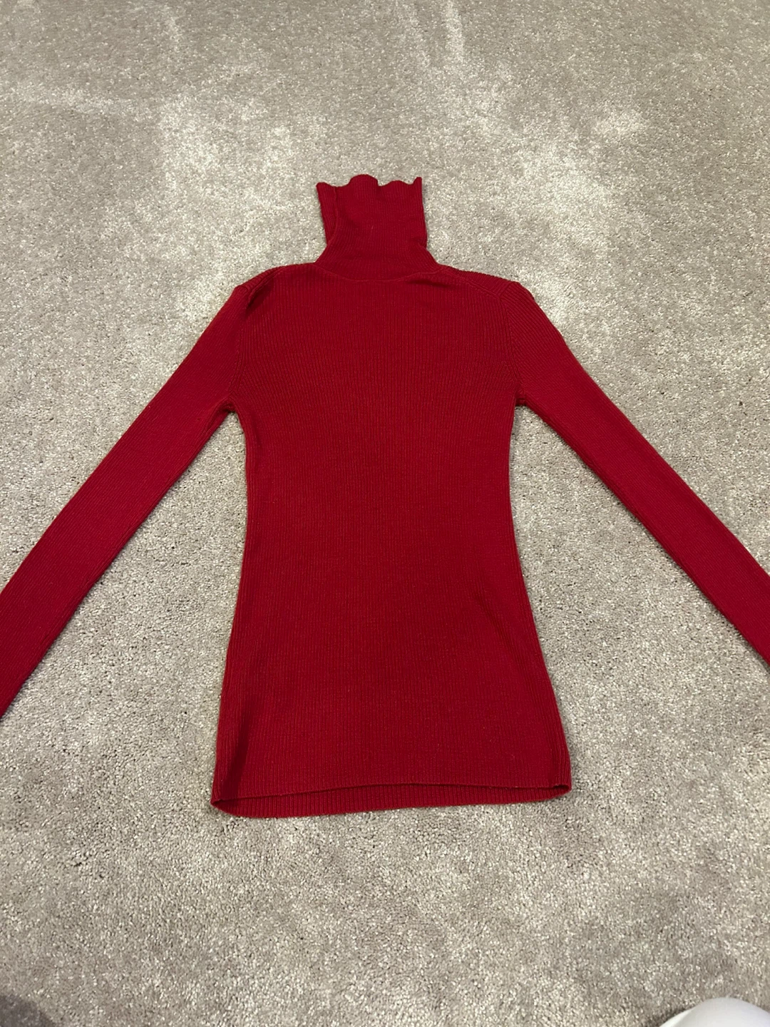 UNIQLO Red Ribbed Turtleneck Sweater
