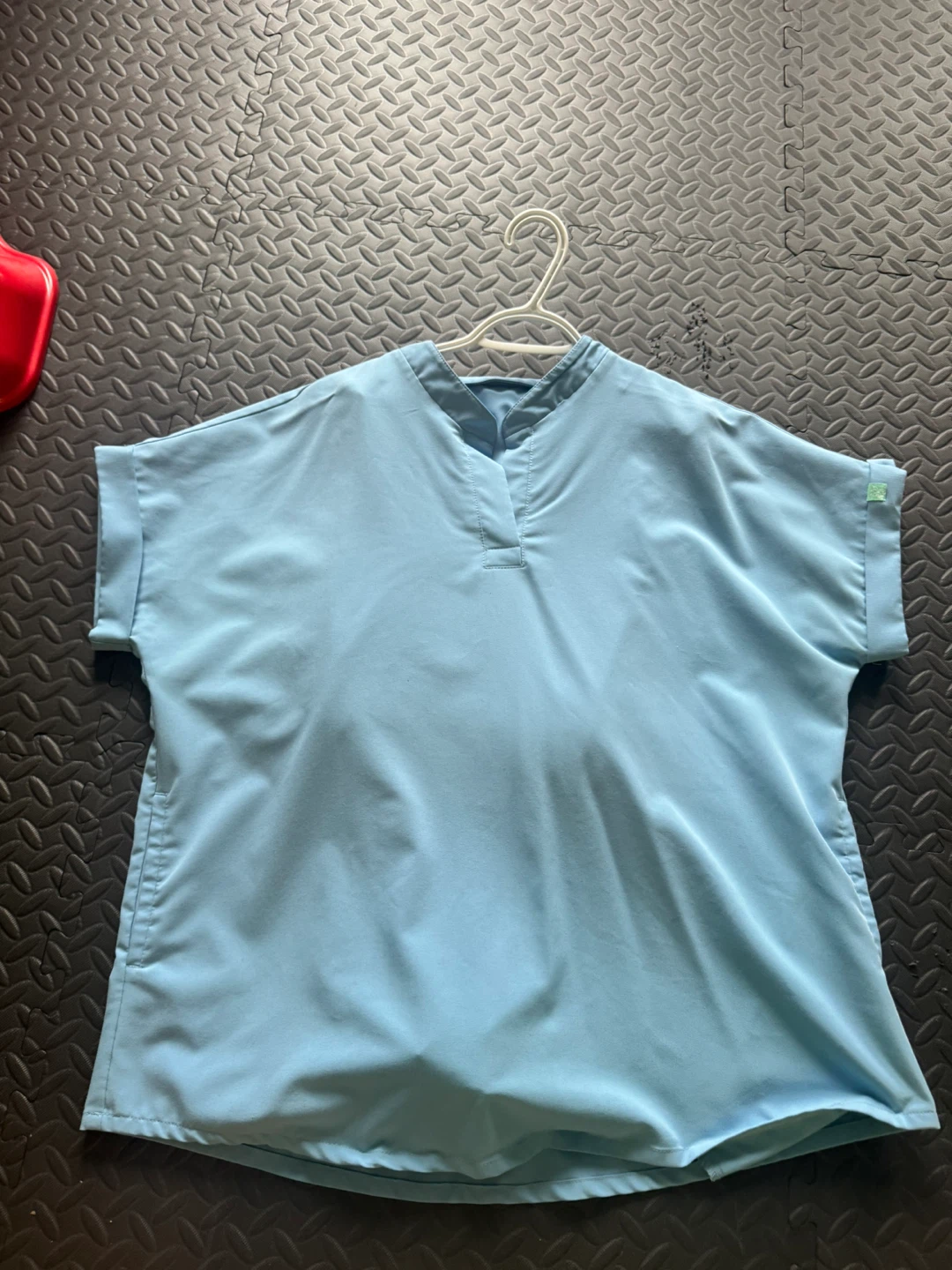 Pink Scrub Top & Blue Jogger Pants Set - photo 3