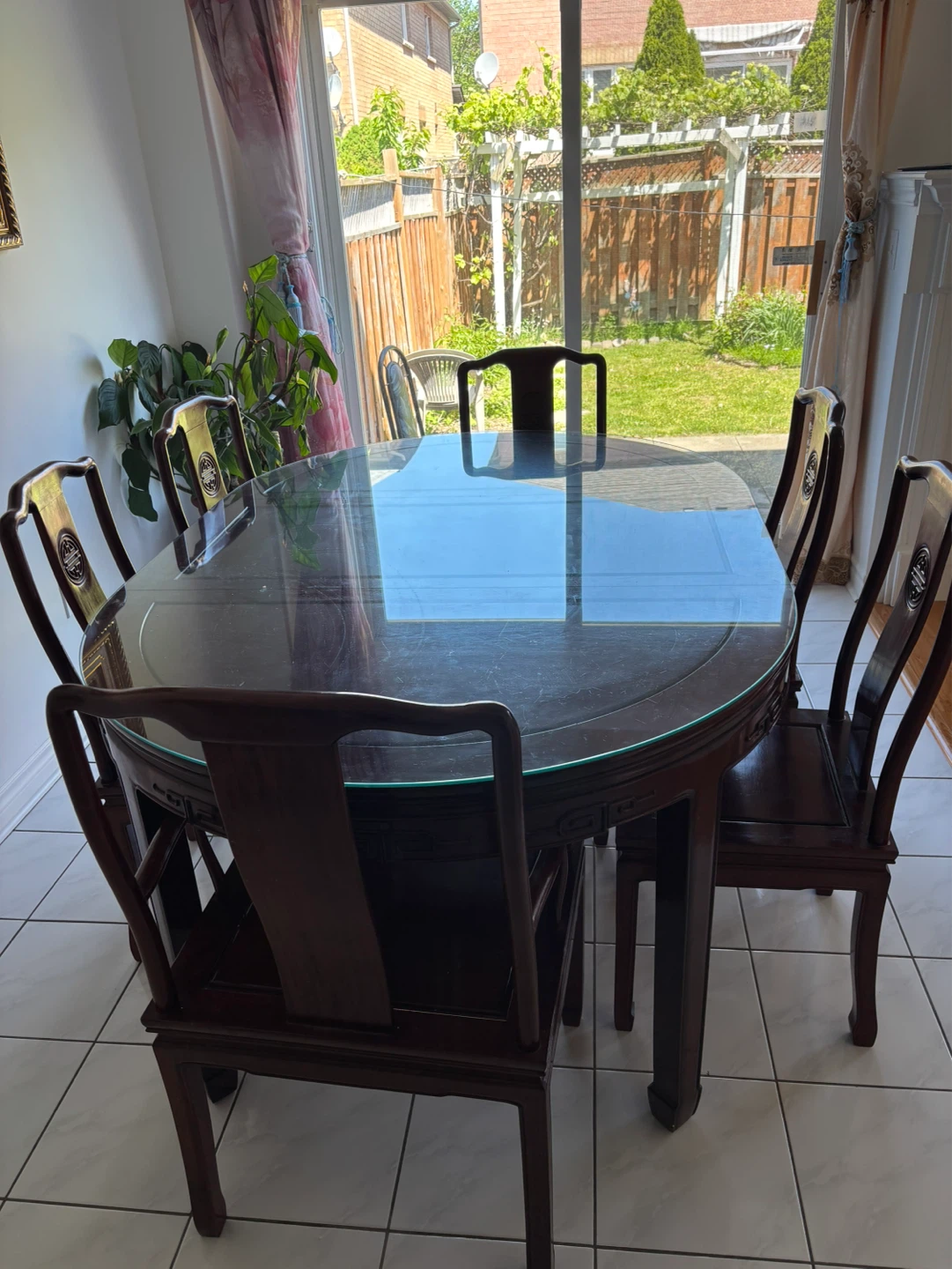 Wooden Extendable Dining Table with 8 Chairs - photo 2