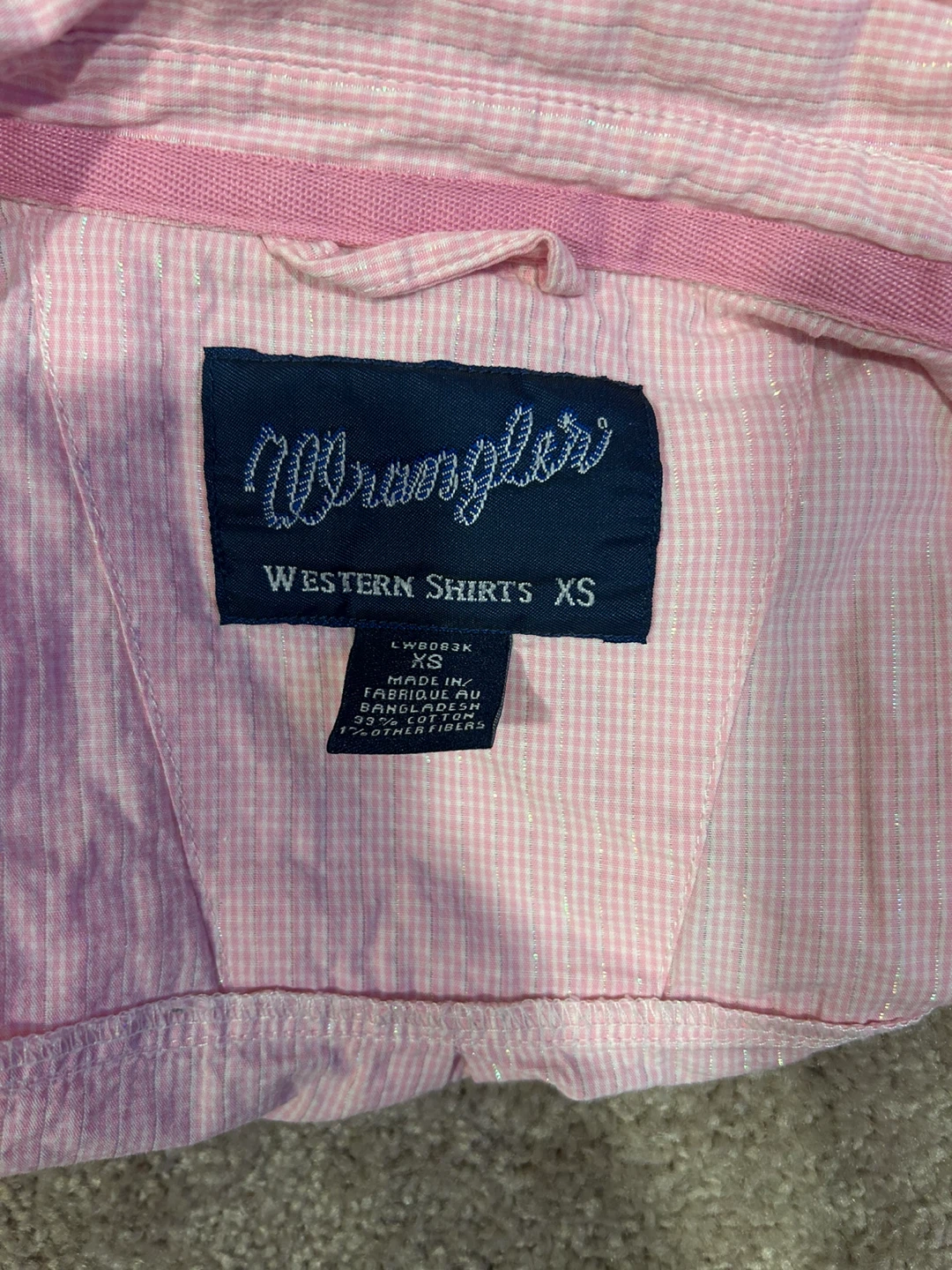 Wrangler Western Shirt Pink Gingham XS - photo 2