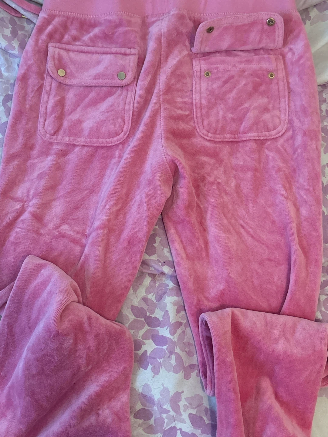 Juicy Couture Pink Velour Track Pants Size S - photo 2