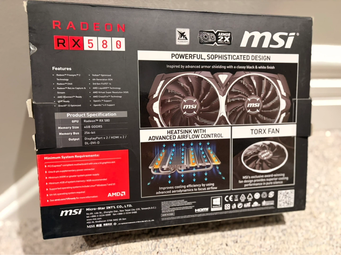 MSI Radeon RX 580 ARMOR OC Graphics Card 8GB GDDR5 - photo 2