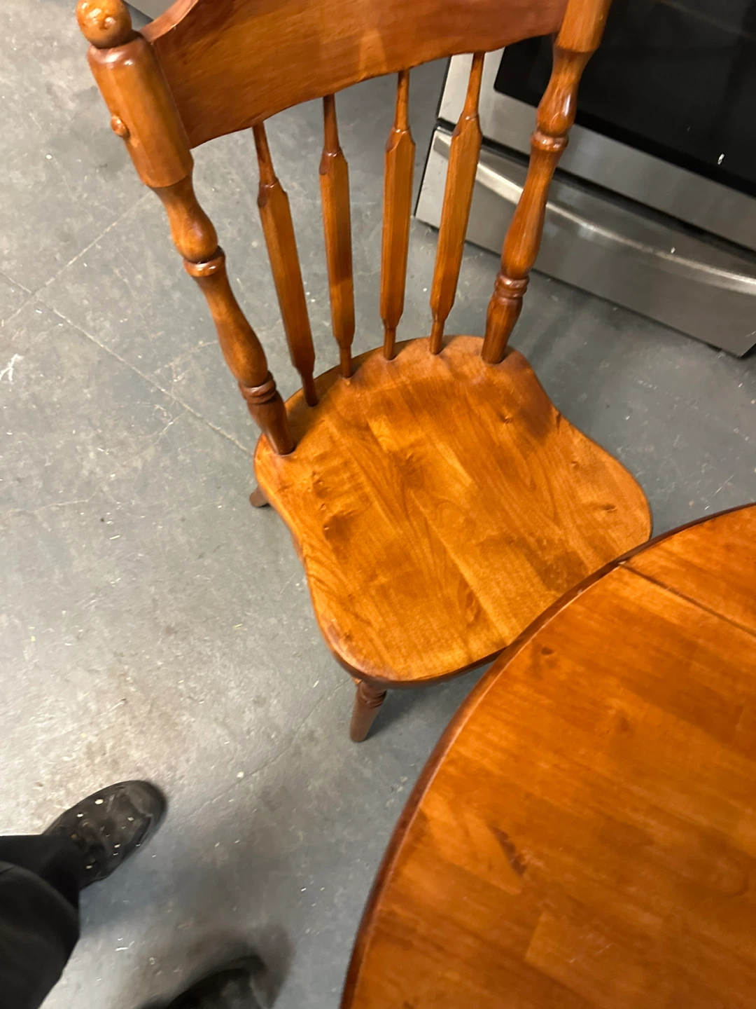Round Drop Leaf Dining Table with Chairs - photo 4
