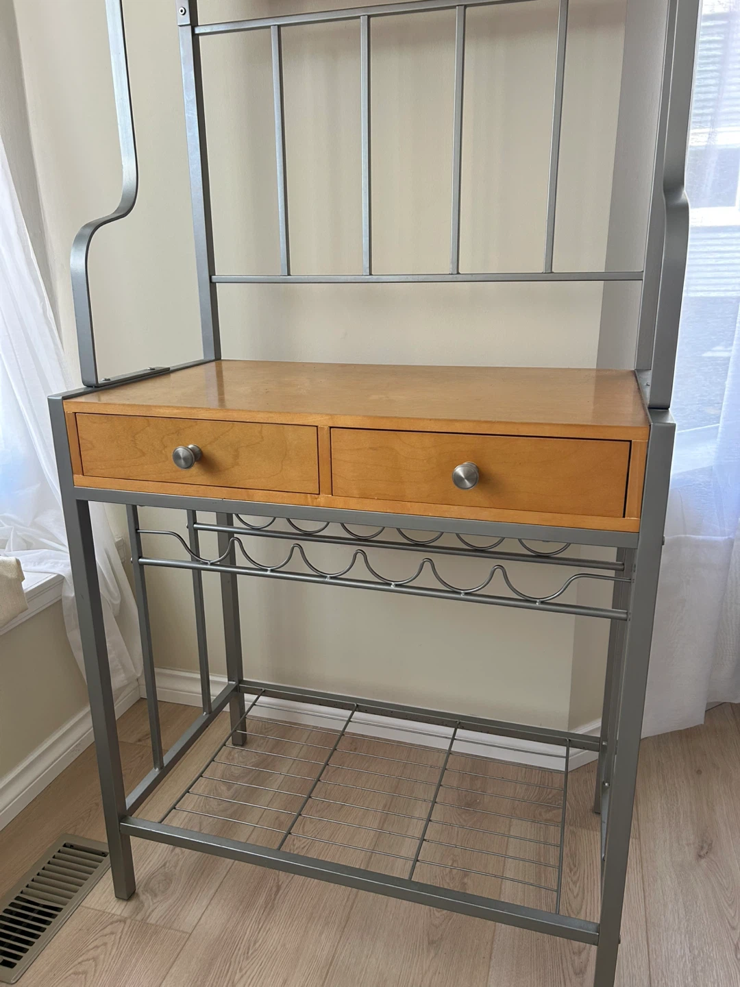 Metal and Wood Baker's Rack with Drawers - photo 2