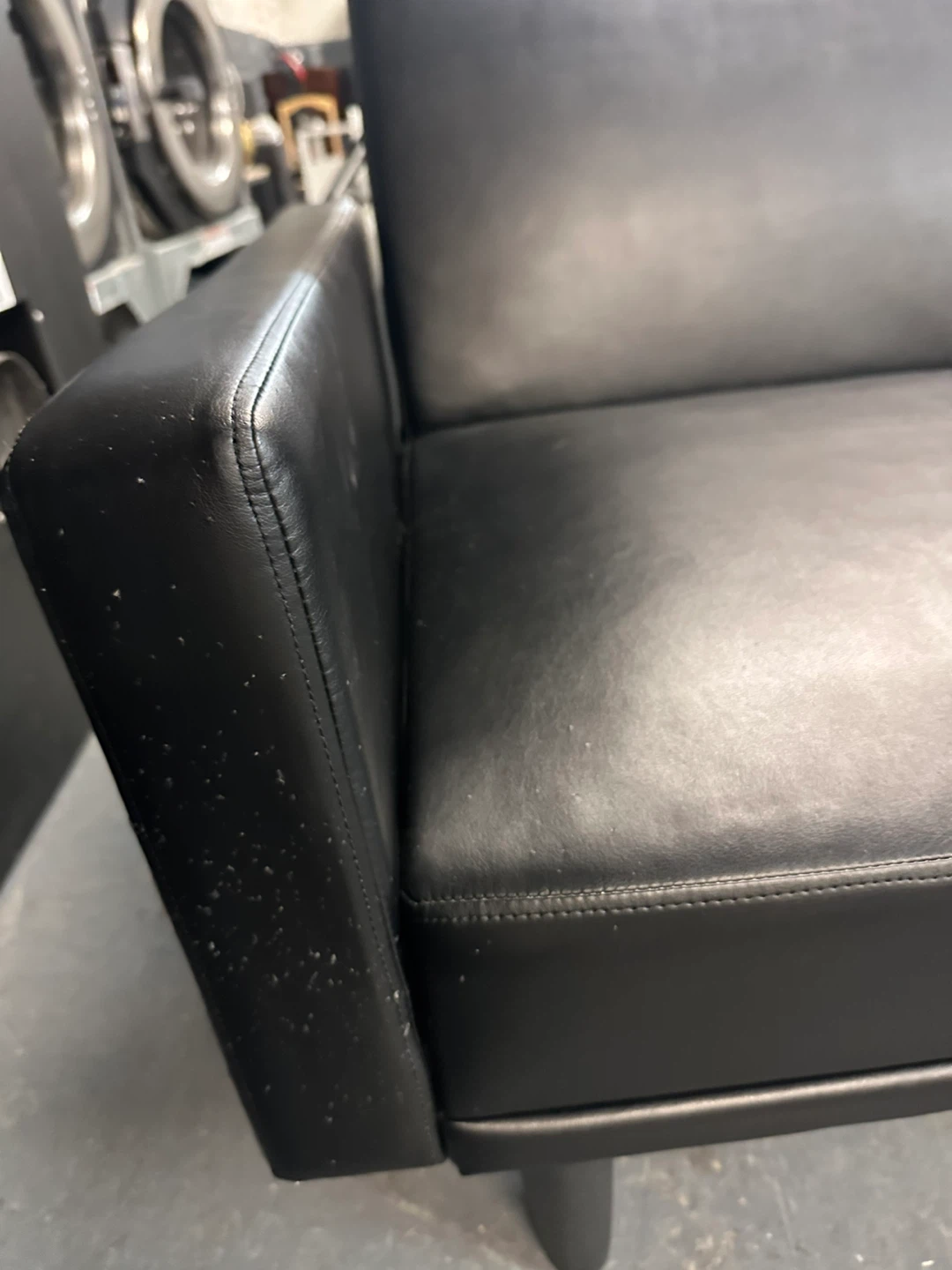 Black Faux Leather Futon Sofa - photo 3