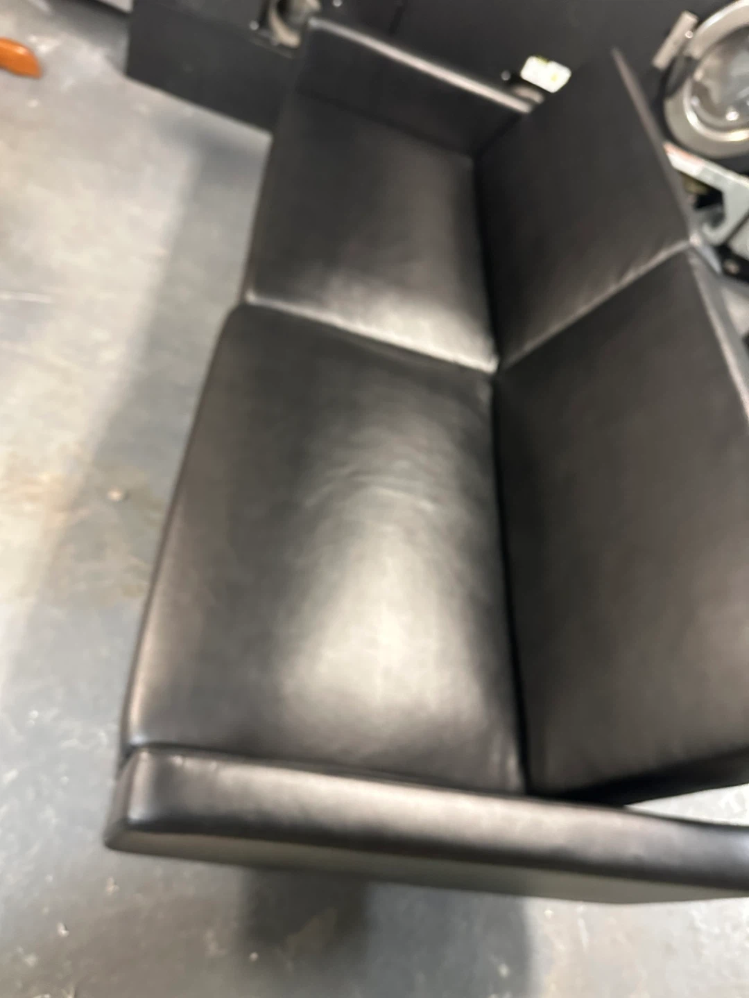 Black Faux Leather Futon Sofa
