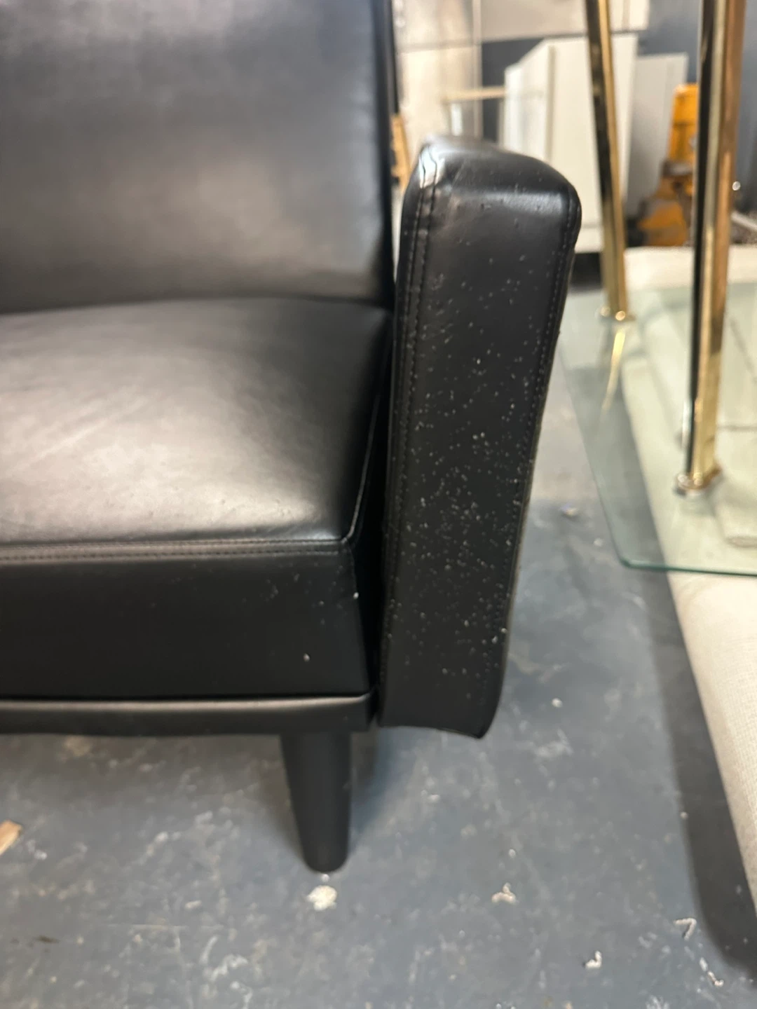 Black Faux Leather Futon Sofa - photo 4
