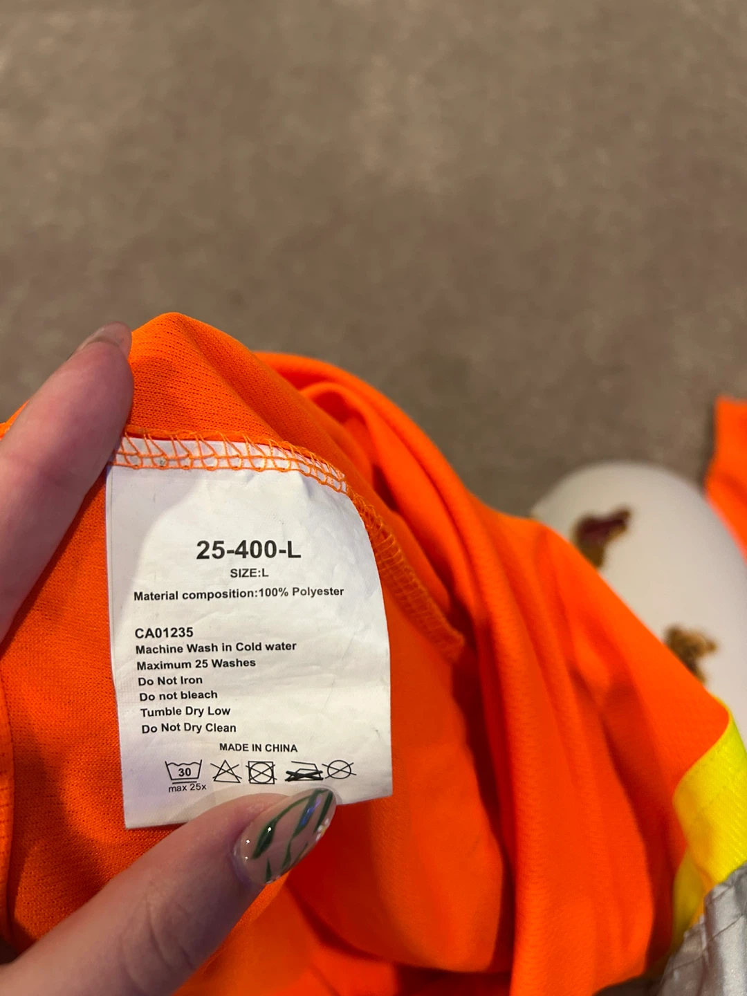 104JOB PROFESSIONAL Orange Long Sleeve Safety Shirt Size L - photo 4