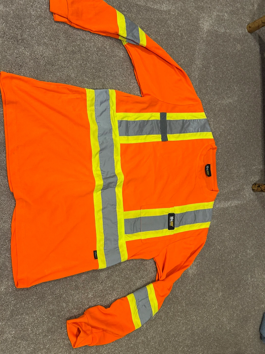 104JOB PROFESSIONAL Orange Long Sleeve Safety Shirt Size L