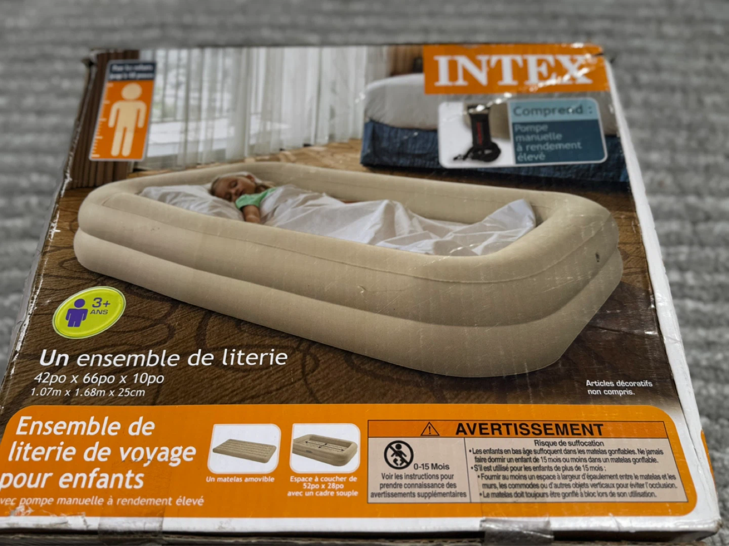 Intex Kidz Travel Bed Set with Hand Pump