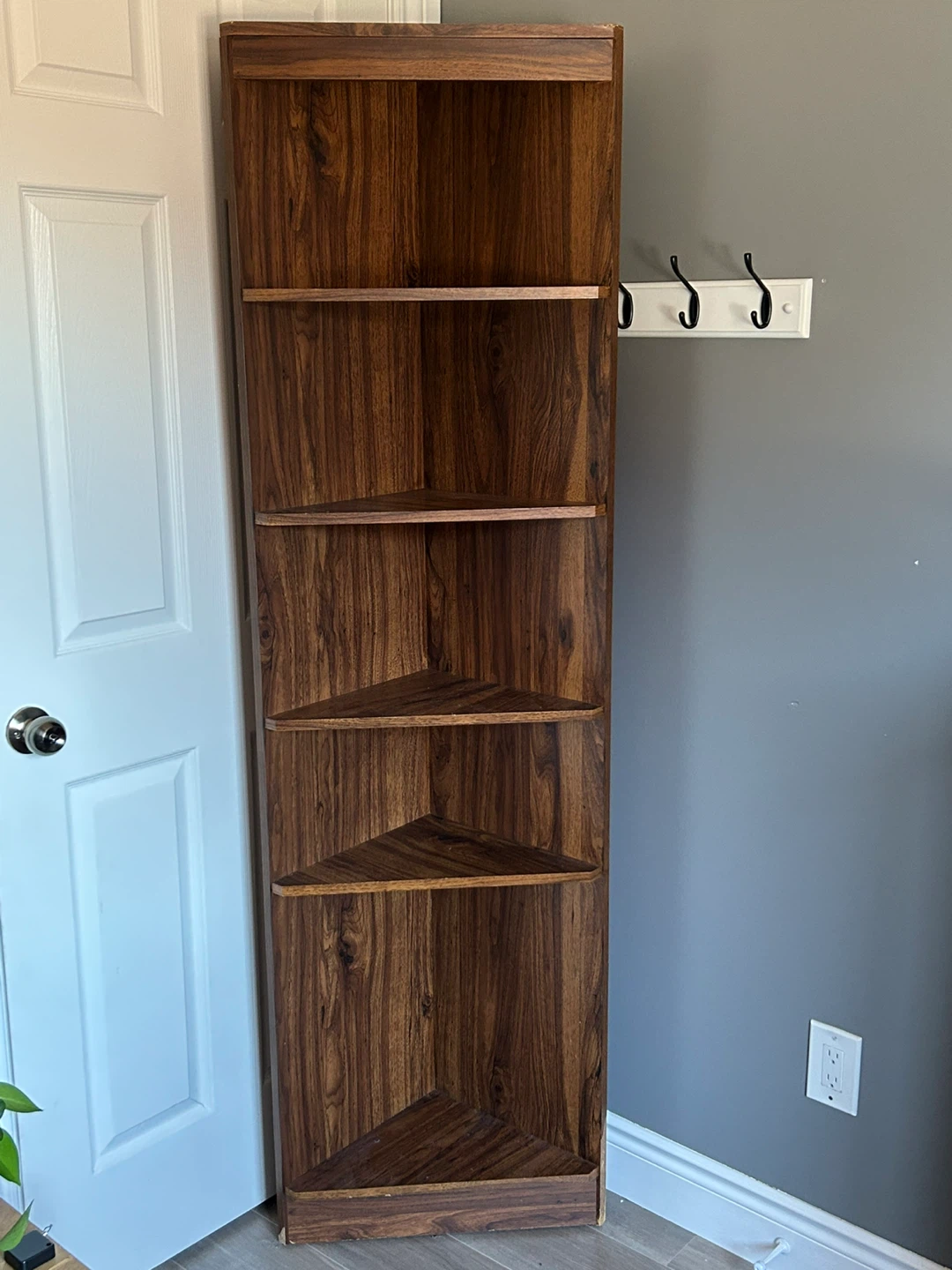 Brown Wood Corner Shelf Unit - photo 2