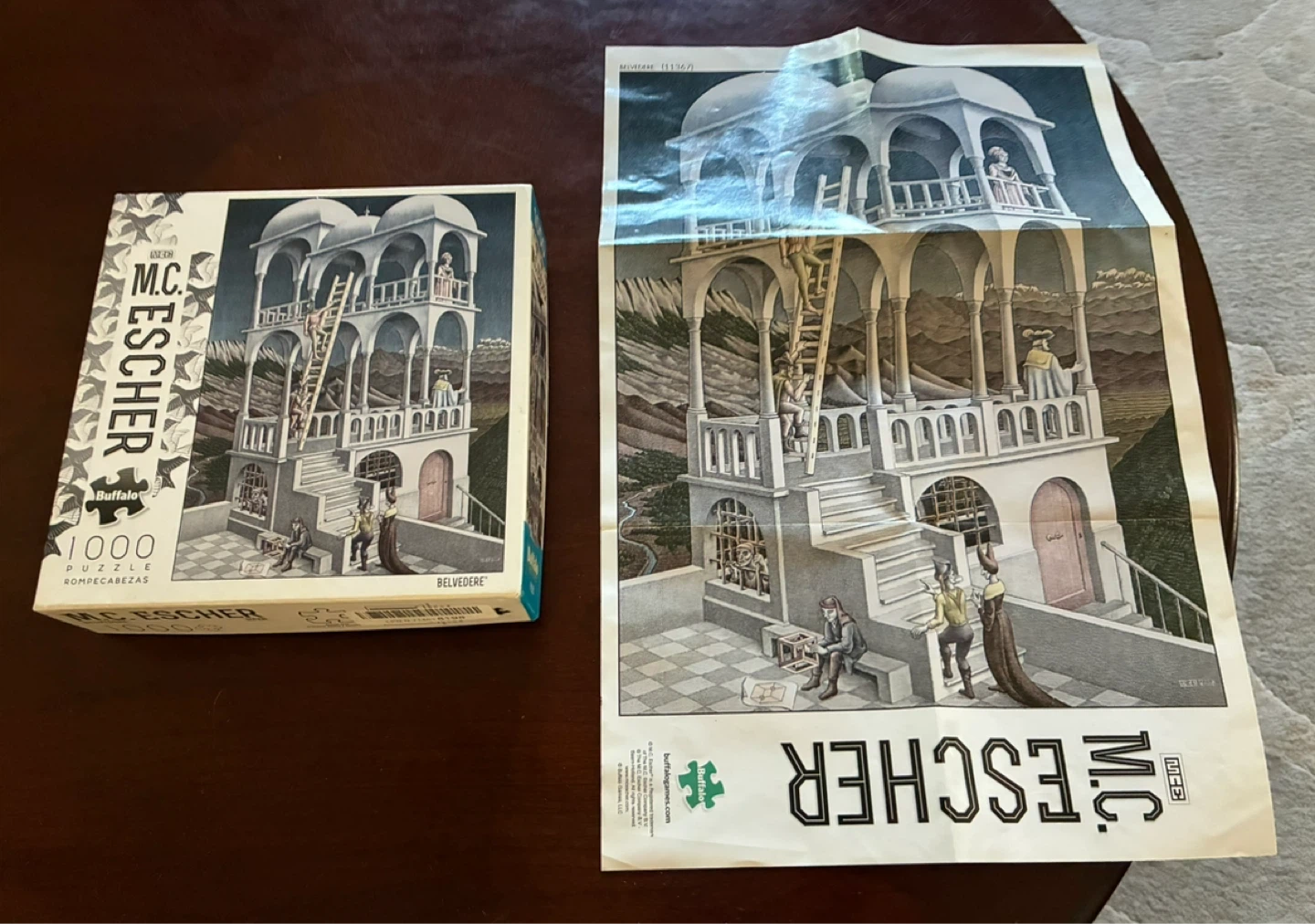 $25 M.C. Escher 1000 Piece Jigsaw Puzzle Belvedere Buffalo games - photo 2