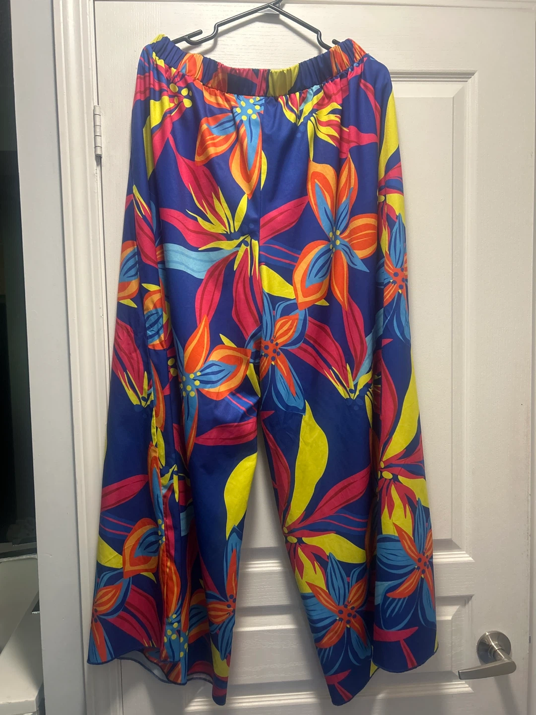Floral summer pants wide leg